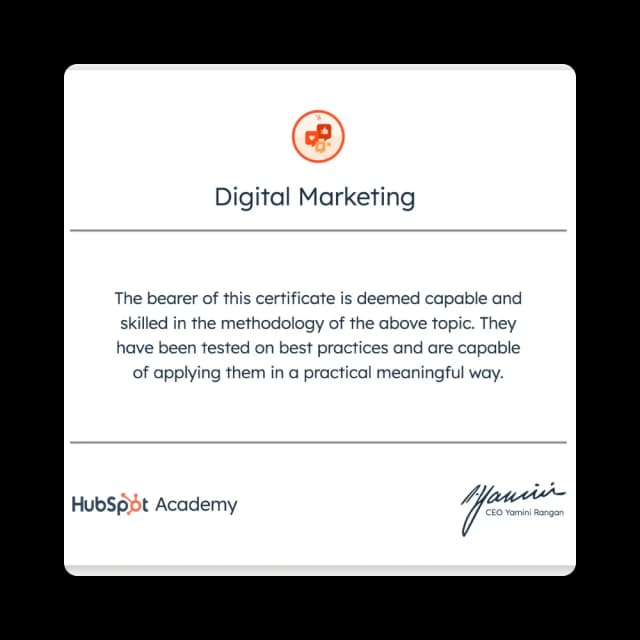 HubSpot Digital Marketing Certification