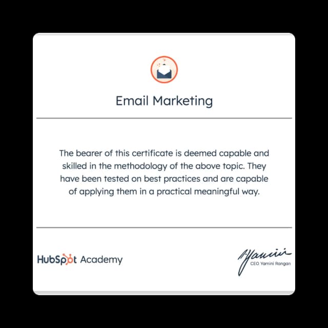 HubSpot Email Marketing Certification